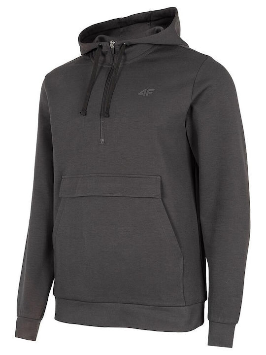 4F Men's Sweatshirt with Hood and Pockets Gray