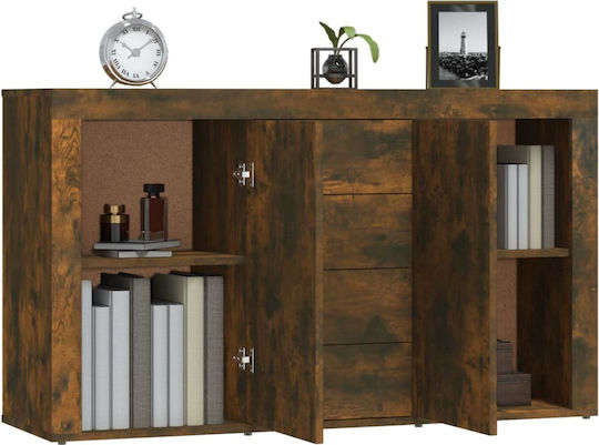 Sideboard Wooden with Drawers Smoky Oak 120x36x69cm