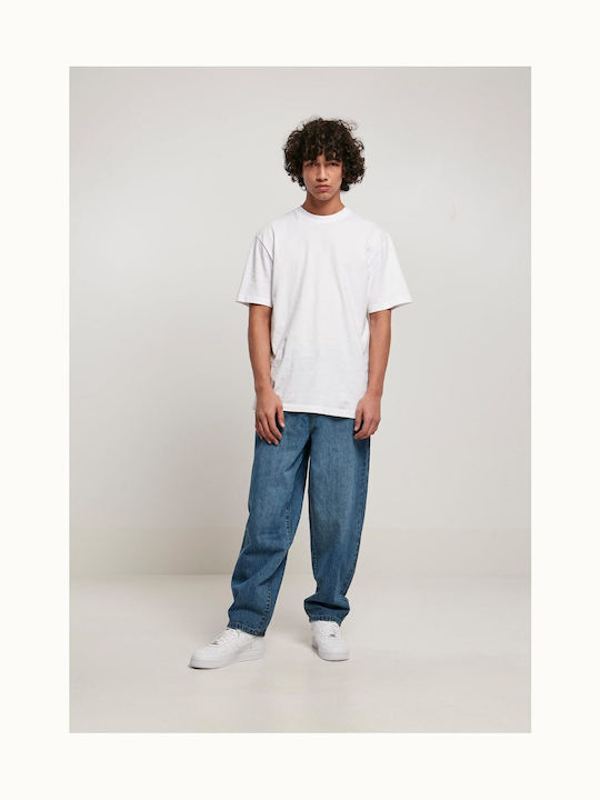 Men's Jeans Pants with Regular Straight Fit Mid Deep Blue