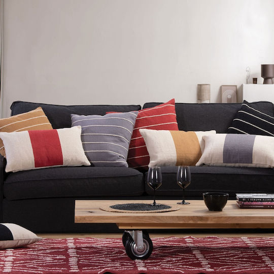 Nef-Nef Homeware Възглавница За Диван Livier От 100% Памук Бордо 50x50см