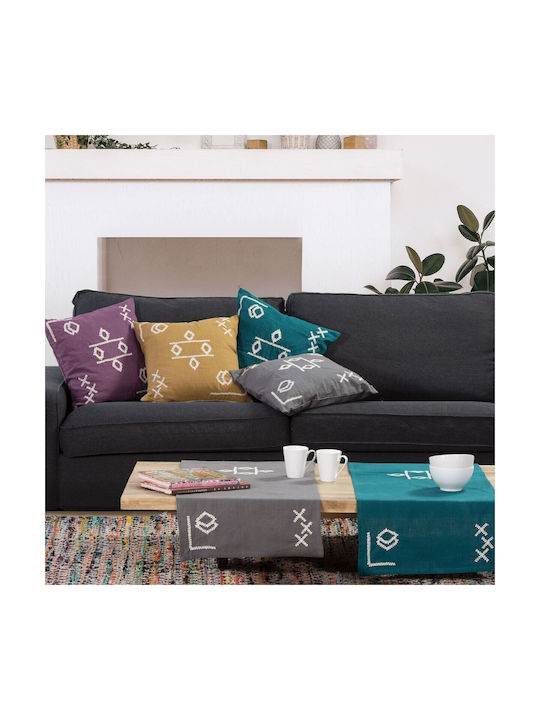 Nef-Nef Homeware Μαξιλάρι Καναπέ Laoura από 100% Βαμβάκι Petrol 45x45εκ.