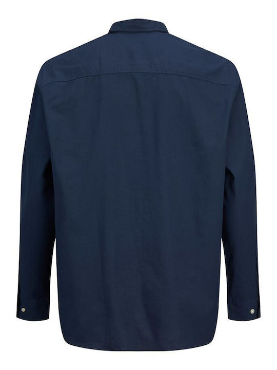 Long-sleeved Cotton Shirt Navy Blazer