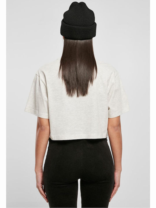 Γυναικείο Καλοκαιρινό Crop Top Βαμβακερό Κοντομάνικο Light Grey