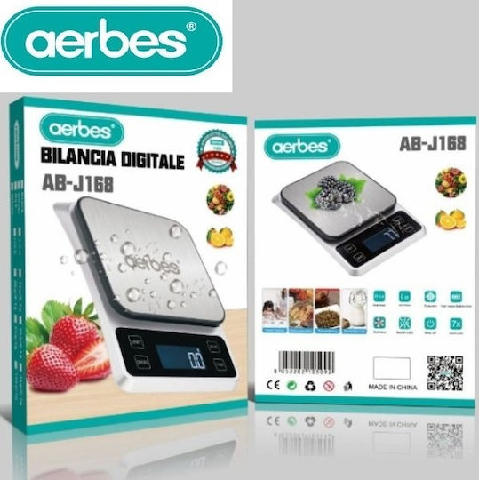 Aerbes Aerbes AB-J168 Ψηφιακή Ζυγαριά Κουζίνας έως 10kg Ασημί