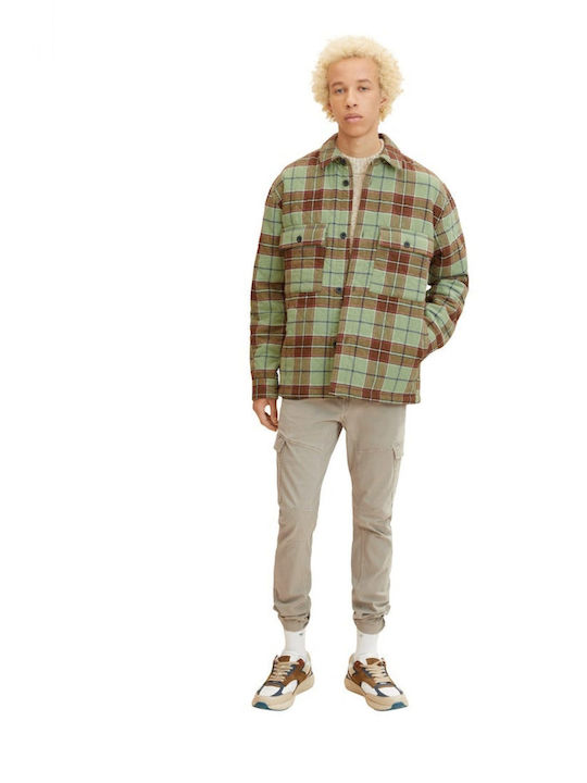 Μακρυμάνικo Overshirt Καρό Πράσινο