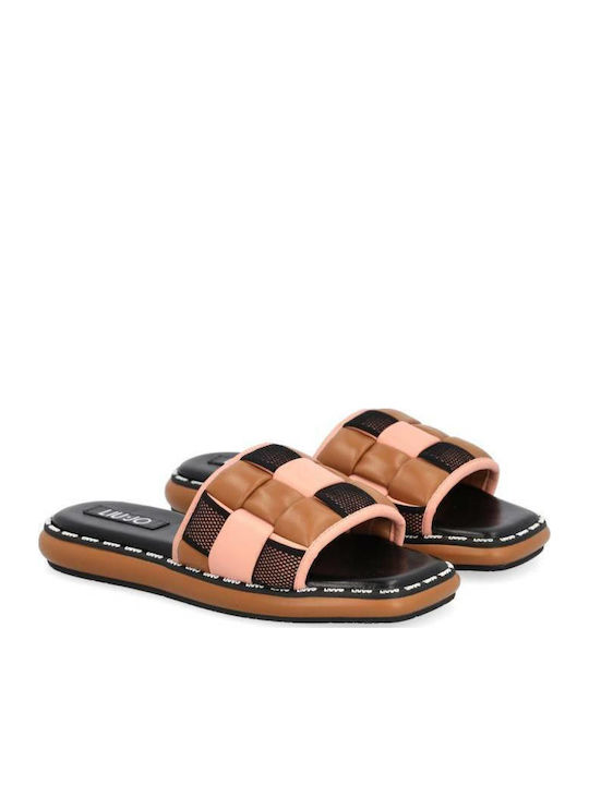 Amelia Leather Women's Flat Sandals in Brown Color