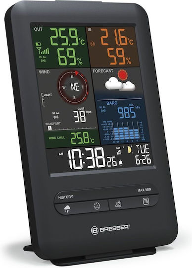 Bresser Beaufort 5-in-1 Weather Centre Wireless Digital Weather Station Tabletop Black