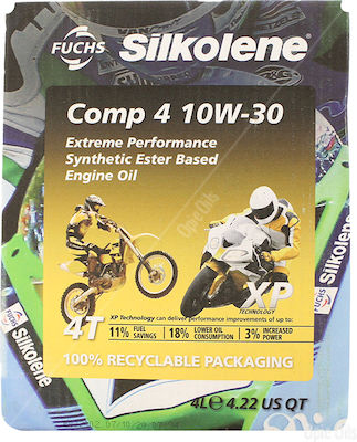 Fuchs Silkolene Comp 4 XP Synthetic Motorcycle Oil for Four-Stroke Engines 10W-40 4lt