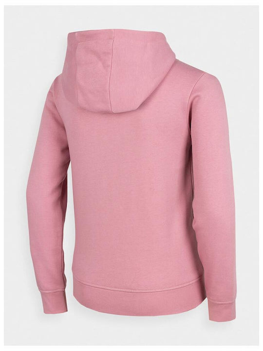 4F Girls Hooded Sweatshirt with Zipper Pink