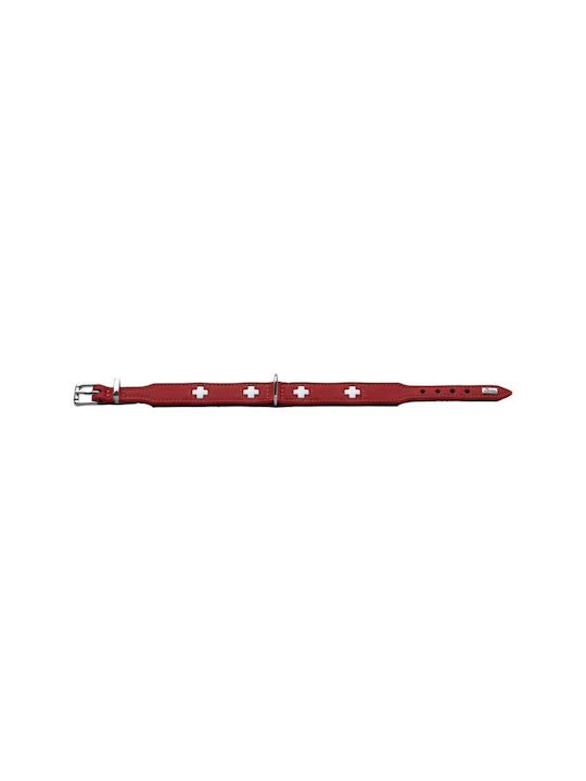 Hunter Swiss Dog Collar Leather In Red Colour 24 - 28.5cm