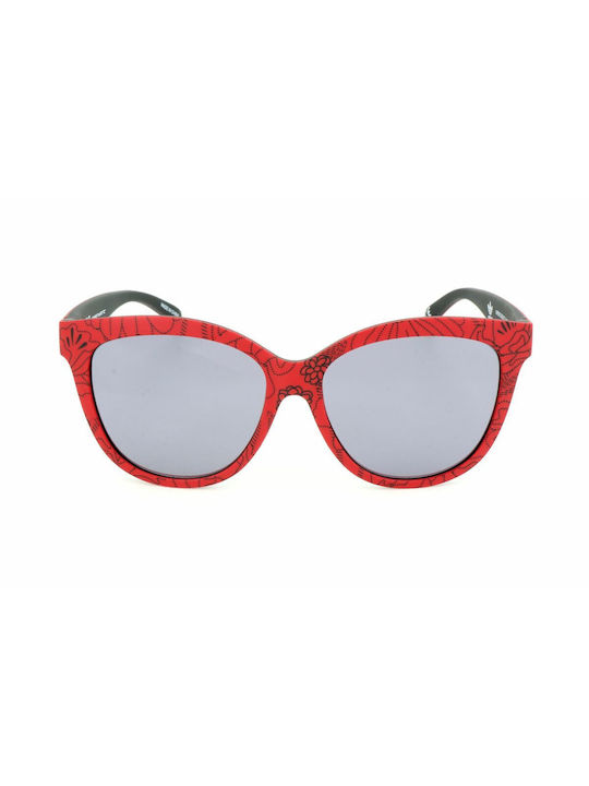 Adidas Men's Sunglasses with Red Plastic Frame and Gray Lens AORD005-SBG053