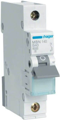 Hager 1-Pole Automatic Circuit Breaker 16A 10kA Καμπύλης C NCN116A