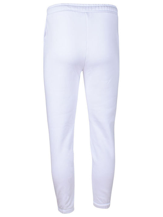 High Waist Sweatpants Jogger Fleece White