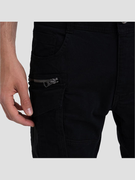 Trousers Cargo Elastic in Regular Fit Black
