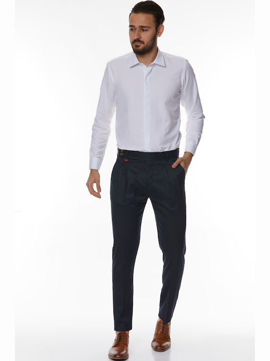 Παντελόνι Chino Ελαστικό σε Relaxed Εφαρμογή Navy Μπλε