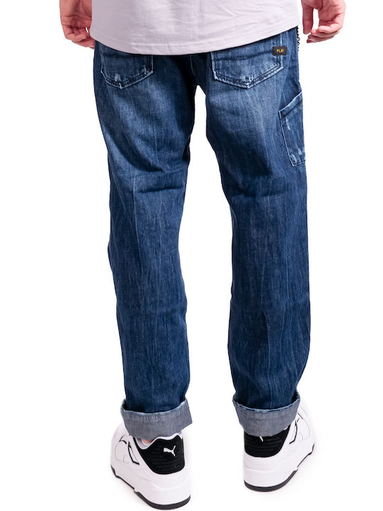 Fede Men's Jeans Pants with Loose Fit Navy Blue