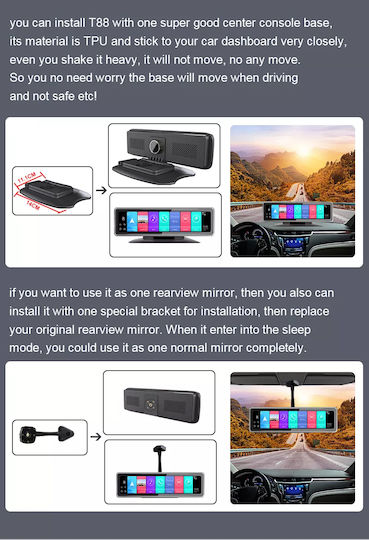 GloboStar Set Camera DVR Auto cu Ecran cu Autocolant & Camera de Marsarier