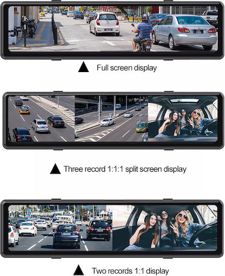 GloboStar Σετ Κάμερα DVR Αυτοκινήτου 1080P με Οθόνη Wi-Fi, GPS & Κάμερα Οπισθοπορείας