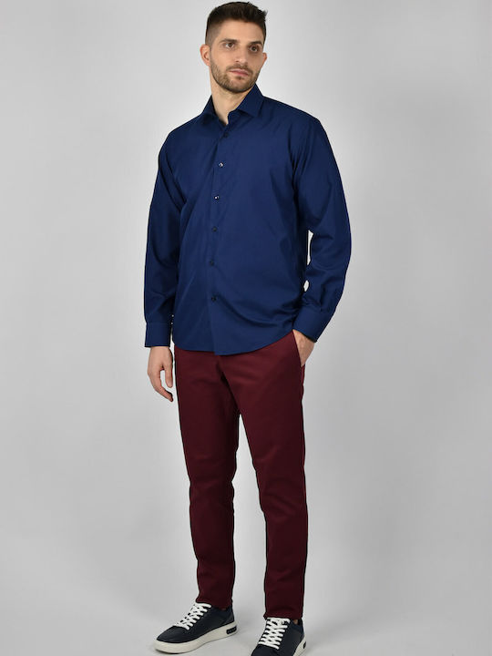 Pantaloni Chino cu Croială Slim Burgundy