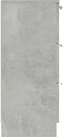 Wooden Bedroom Chest of Drawers with 3 Drawers Grey Concrete 60x30x70cm