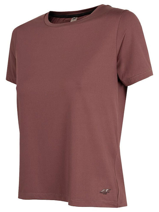 4F Women's Athletic T-shirt Fast Drying Burgundy