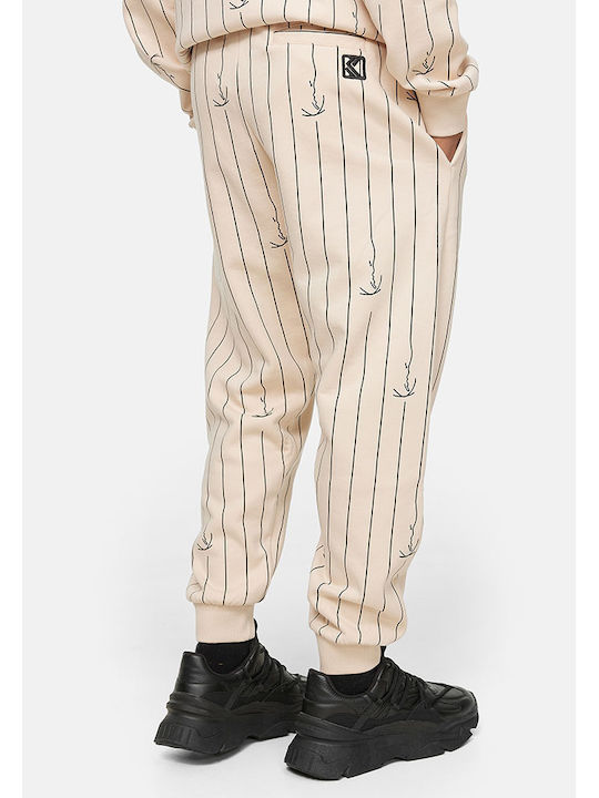 Karl Kani Men's Sweatpants with Rubber Beige