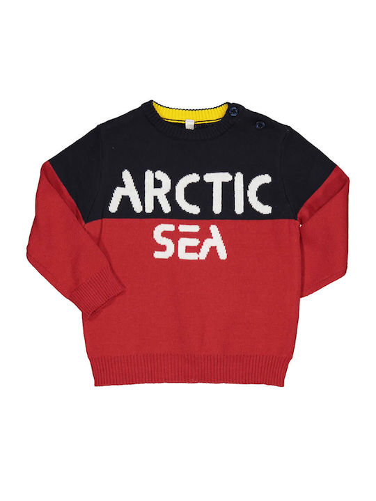 Set - Bluza tricotată albastră/roșie Arctic Sea și pantaloni albaștri închis