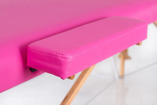 Rest Pro Classic 2 + Massage Bolsters Pat Masaj și Fizioterapie Portabil/Pliabil Roz din Lemn 192x70cm