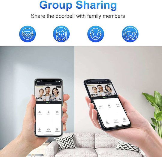 GloboStar Безжично Bell за Врата Wi-Fi 1080P Черен