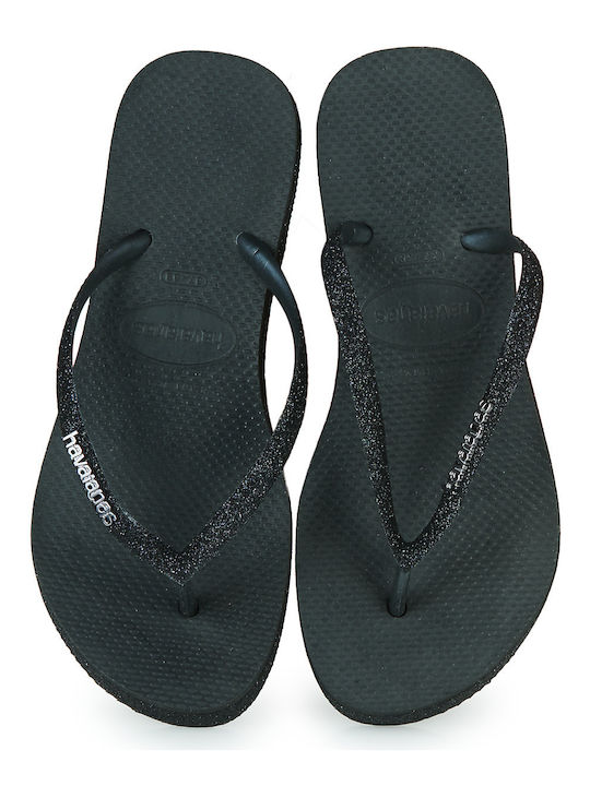 Slim Sparkle Women's Flip Flops Black