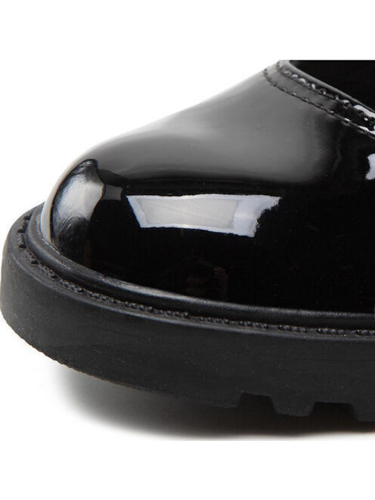 Kids Anatomic Patent Leather Ballerinas Casey with Hoop & Loop Closure Black