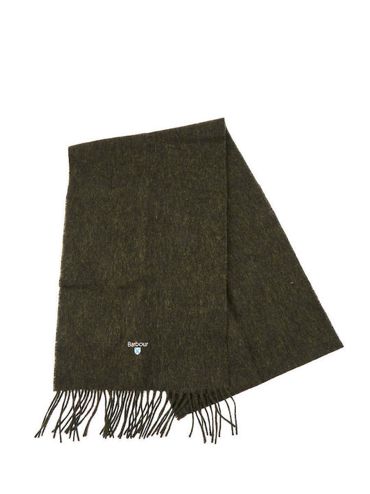 Plain Lambswool Men's Wool Scarf Khaki