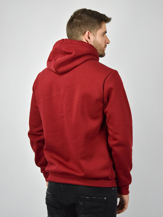 Everbest Herren Sweatshirt mit Kapuze und Taschen Rot