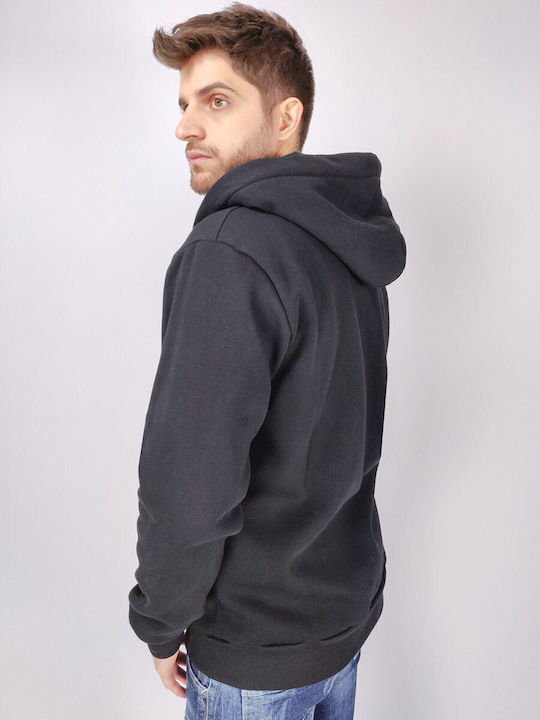 Everbest Men's Sweatshirt Jacket with Hood and Pockets Black