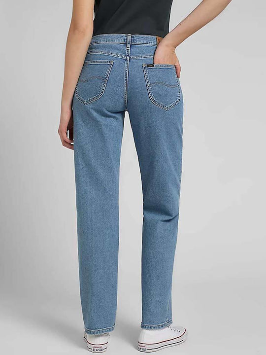 Lee Jane Women's Jean Trousers in Straight Line Partly Cloudy Blue