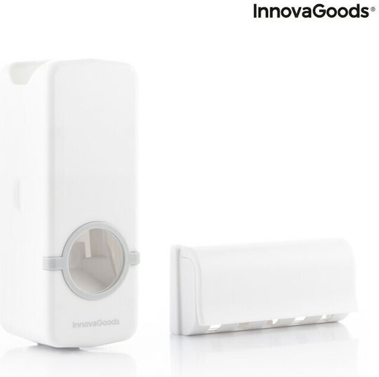 InnovaGoods Diseeth Toothbrush Support Base with Automatic Toothpaste Dispenser Wallpaper Plastic White