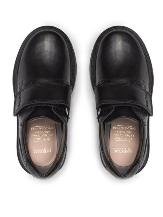 Leather Moccasins with Velcro Riddock Black
