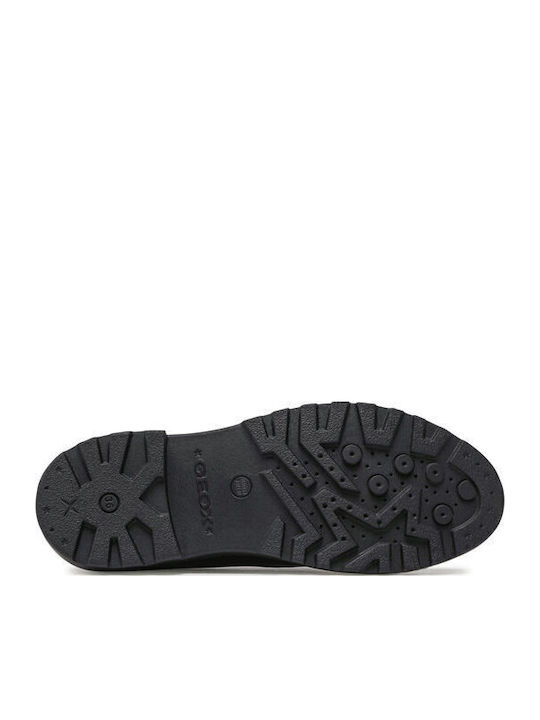 Girls Leather Moccasins with Laces Casey Black