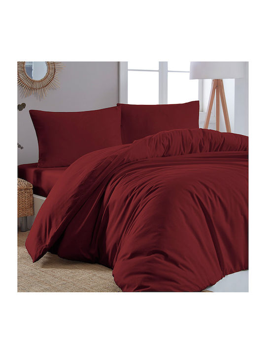 Beauty Home Bettlaken für Einzelbett mit Gummiband 110x200+30cm. 1999 Bordeaux