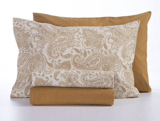 Nef-Nef Homeware Honor Σετ Σεντόνια Μονά Φανελένια 160x260εκ. Mustard (3τμχ)