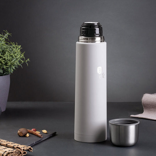 Berlinger Haus Aspen Collection Bottle Thermos Stainless Steel 1lt Gray with Cap-Cup