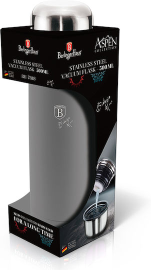 Berlinger Haus Aspen Collection Bottle Thermos Stainless Steel 500ml Gray with Cap-Cup