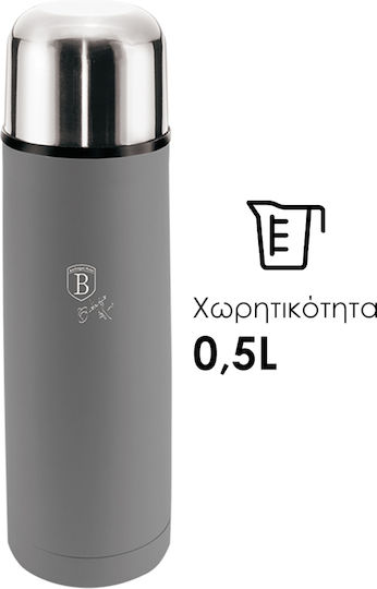 Berlinger Haus Aspen Collection Bottle Thermos Stainless Steel 500ml Gray with Cap-Cup