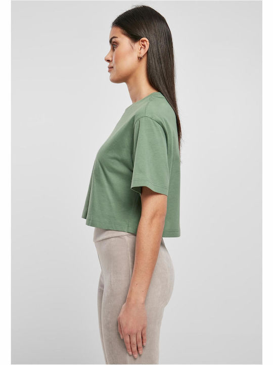 Κοντομάνικο Crop Top Πράσινο