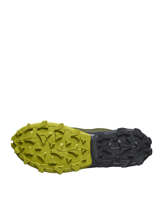 Salomon Cross Over Men's Hiking Shoes Waterproof with Gore-Tex Membrane Olive Night / Golden Lime / Black