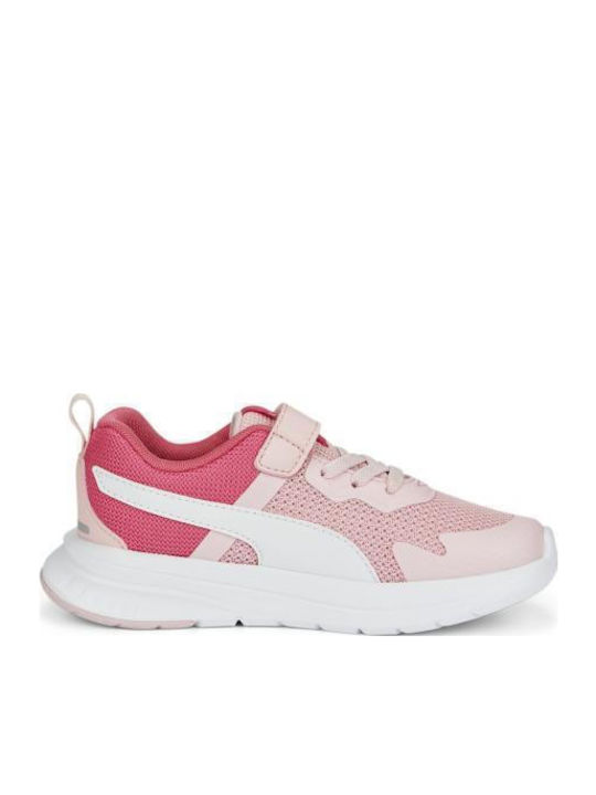 Evolve Run Mesh Kids Sports Shoes Running with Hoop & Loop Closure Pink