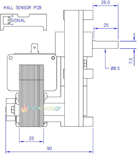 Mellor FB1171 Getriebemotor für Pelletofen