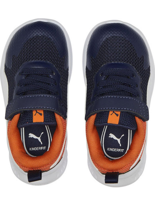 Evolve Run Mesh Kids Sports Shoes Running with Hoop & Loop Closure Blue