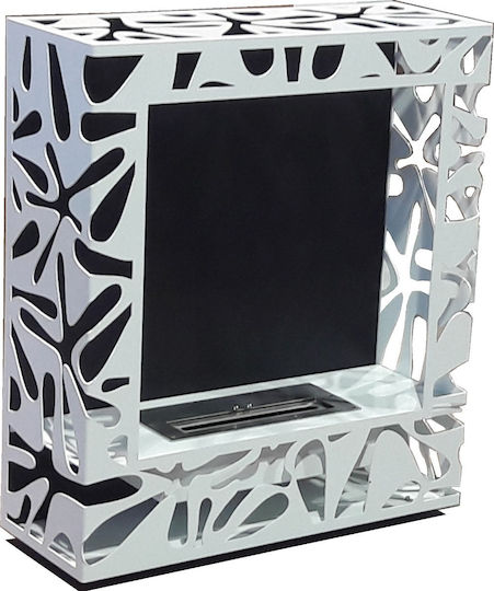 EcoHot Bio Cube 02 DS De podea Șemineu pe bioetanol Interior Argint 80x30x94cm