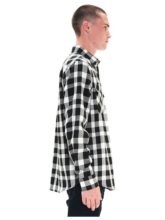 222.EM60.80 Langärmlig Flanell Hemd Geprüft Schwarz